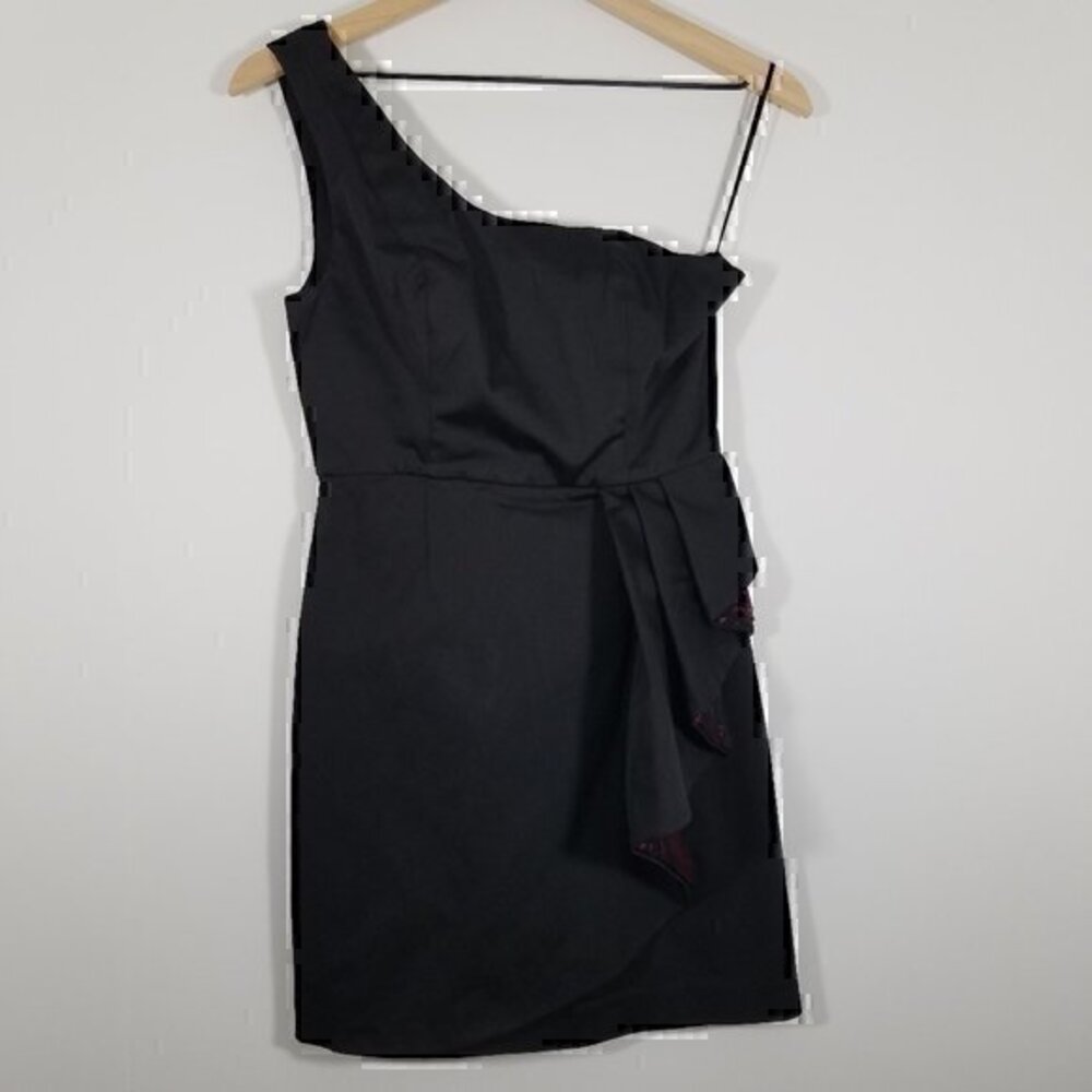 Guess‎ Ruffle Lace Stretch One Shoulder Mini Dress